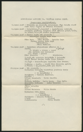 Austrālijas latviešu 14. Kultūras dienas Pertā 1964. gadā : Programmas papildinājumi
