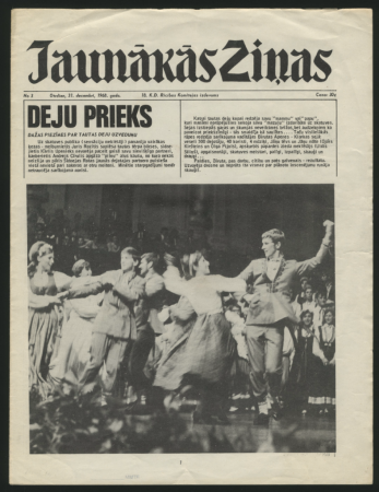 18. Kultūras dienu [Sidnejā] rīcības komitejas izdevums "Jaunākās Ziņas", 1968. Nr. 3. (31. decembris)