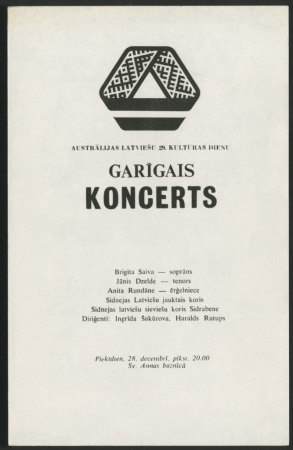 Austrālijas latviešu 29. Kultūras dienas : Garīgais koncerts Sv. Annas baznīcā