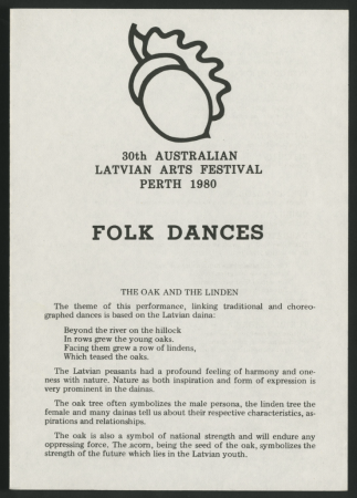 Austrālijas latviešu 30. Kultūras dienas 1980. gadā Pertā : Folk dances