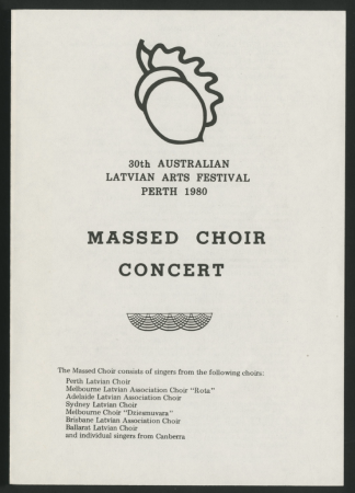 Austrālijas latviešu 30. Kultūras dienas 1980. gadā Pertā : Massed choir concert